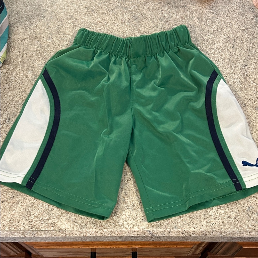 Puma Kids Green and White Shorts